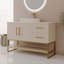 Meuble-lavabo moderne 47,2 po avec lavabo vasque en céramique, armoire autoportante dorée