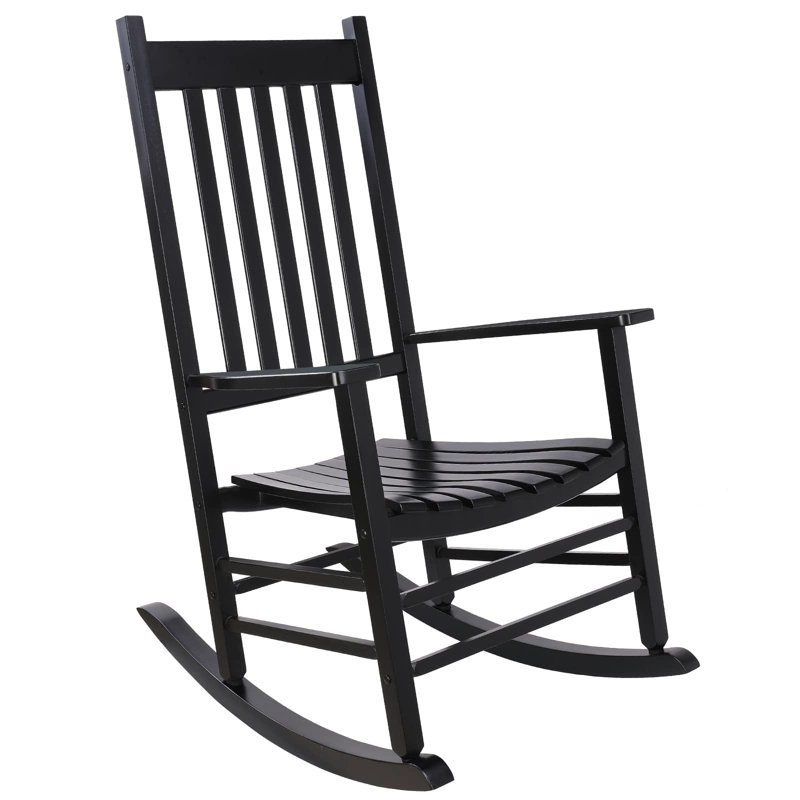 Solid Wood Rocking Chair, Black