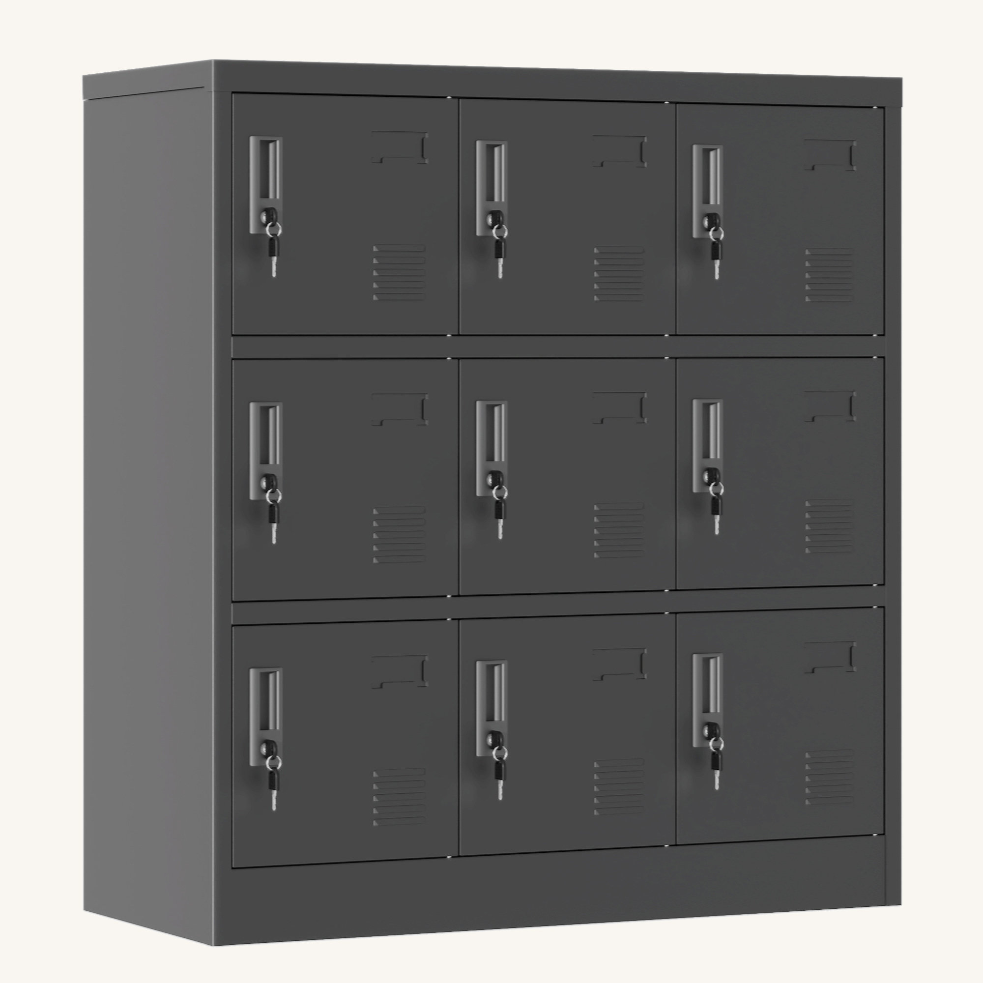 Inbox Zero 9-Door Employee Storage Locker, Metal Lockers For Office ...