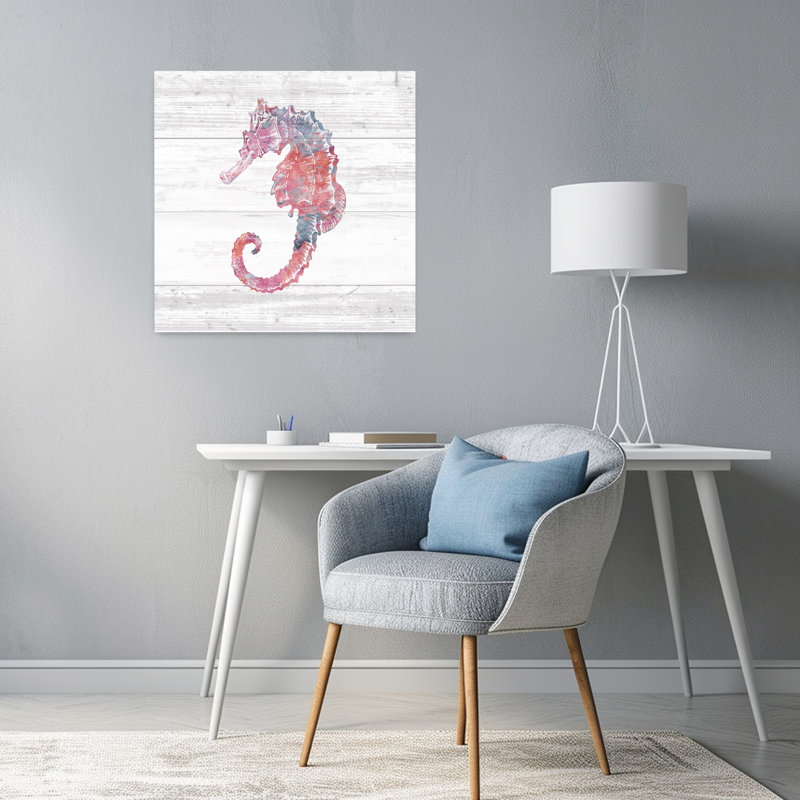 Ocean Life III - Hippocampe, art côtier, H 24 po x l 24 po