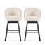 Tabouret de bar pivotant à 360 degrés avec superbe garniture cloutée, ensemble de 2, beige