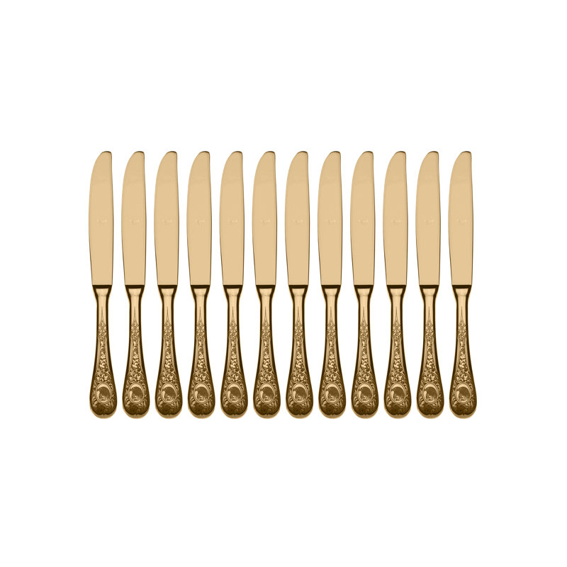 Diana Table Knife - 12 Pieces - Gold