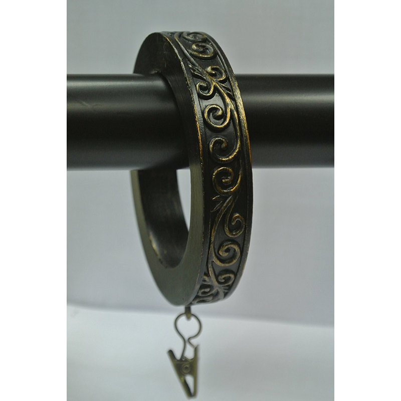 Anneau de rideau large scroll designer Harrelson, Doré brulé