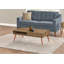 Table basse, accent, cocktail, rectangulaire, rangement, salon, L 44 po, stratifié noyer, pieds en bois, style Mid-Century