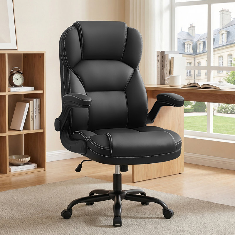 Fauteuil de direction ergonomique avec accoudoirs rabattables, Noir, noir, noir, noir