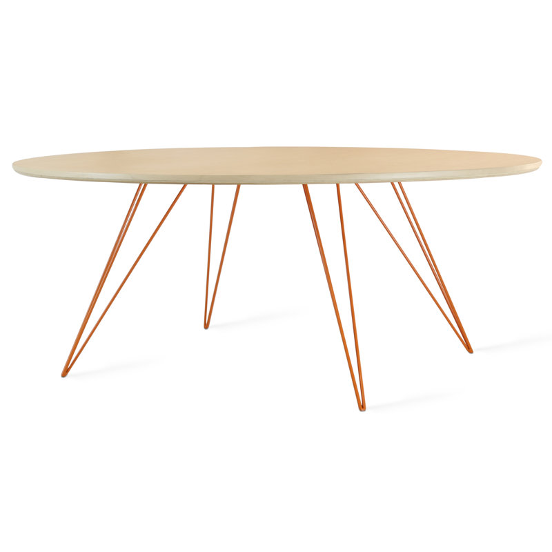 Williams Single Coffee Table, Orange, 18" H x 46" W x 40" D, Maple