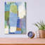 Art mural en verre épique «Blue Road» par Suzanne Nicoll, 12 po x 16 po