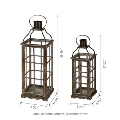 Wood and Metal Tabletop Lantern