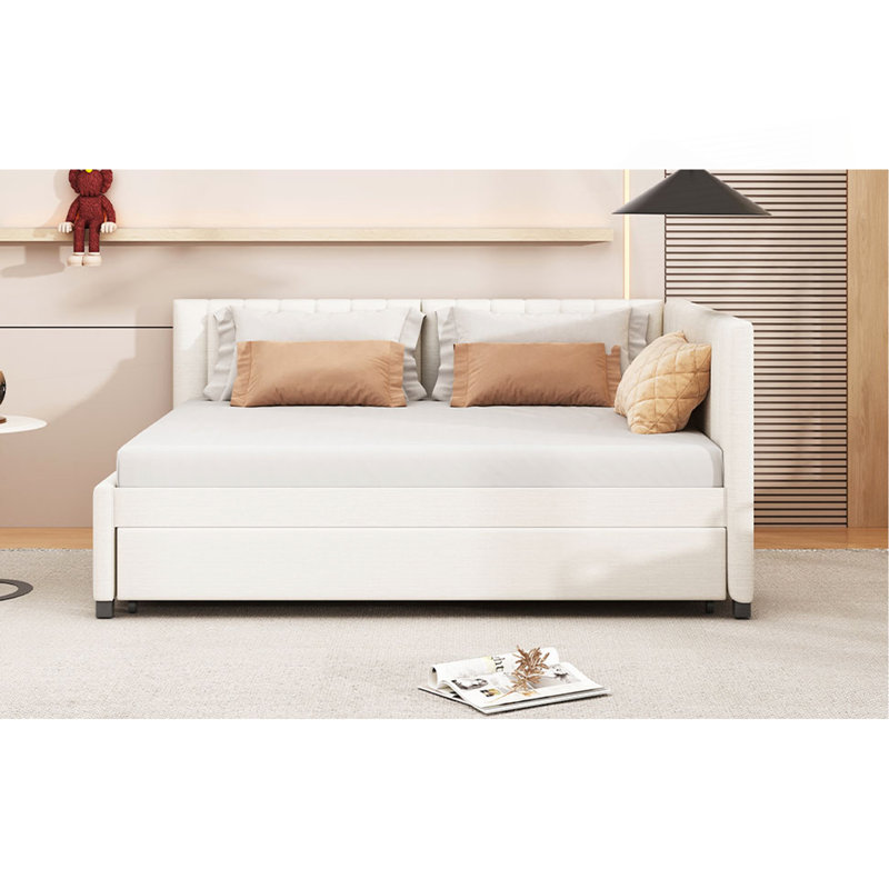 Lit de jour en tissu d'ameublement (beige), Beige