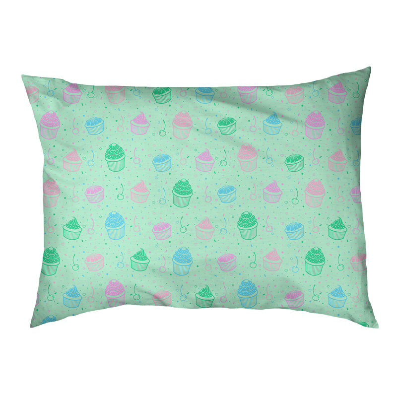 Coussin pour concepteur de chats pour l’extérieur petits gâteaux Byrge, Grand - L 52 po x l 42 po, Vert / pastel