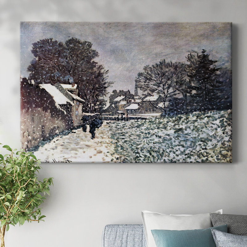 «Snow at Argenteuil» par Monet-Gallery, toile tendue, H 12 po x l 18 po
