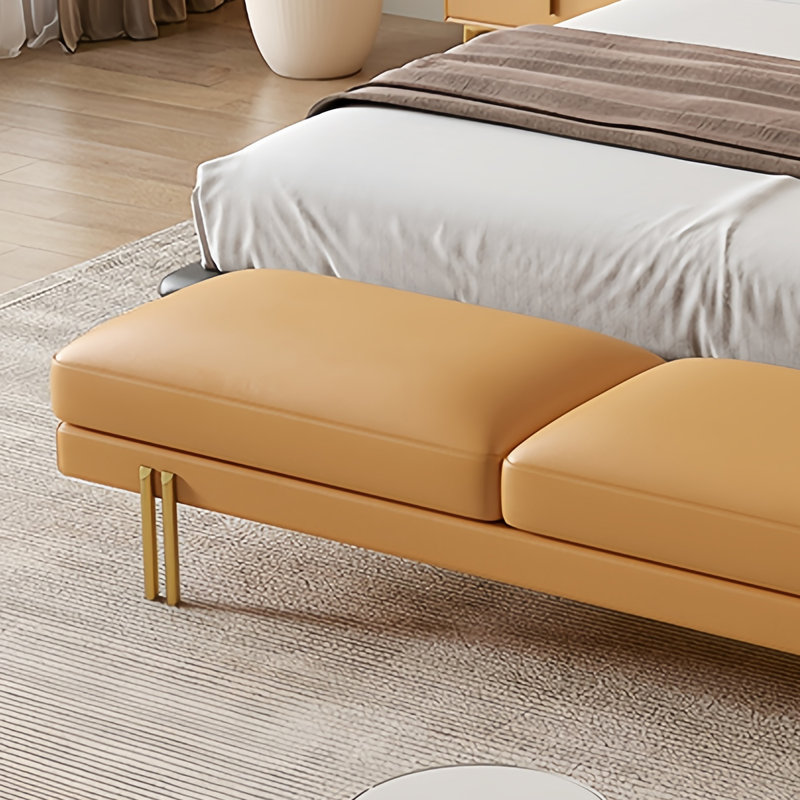 Banc rembourré Latanya, H 17,71 po x l 70,86 po x P 17,71 po, Orange