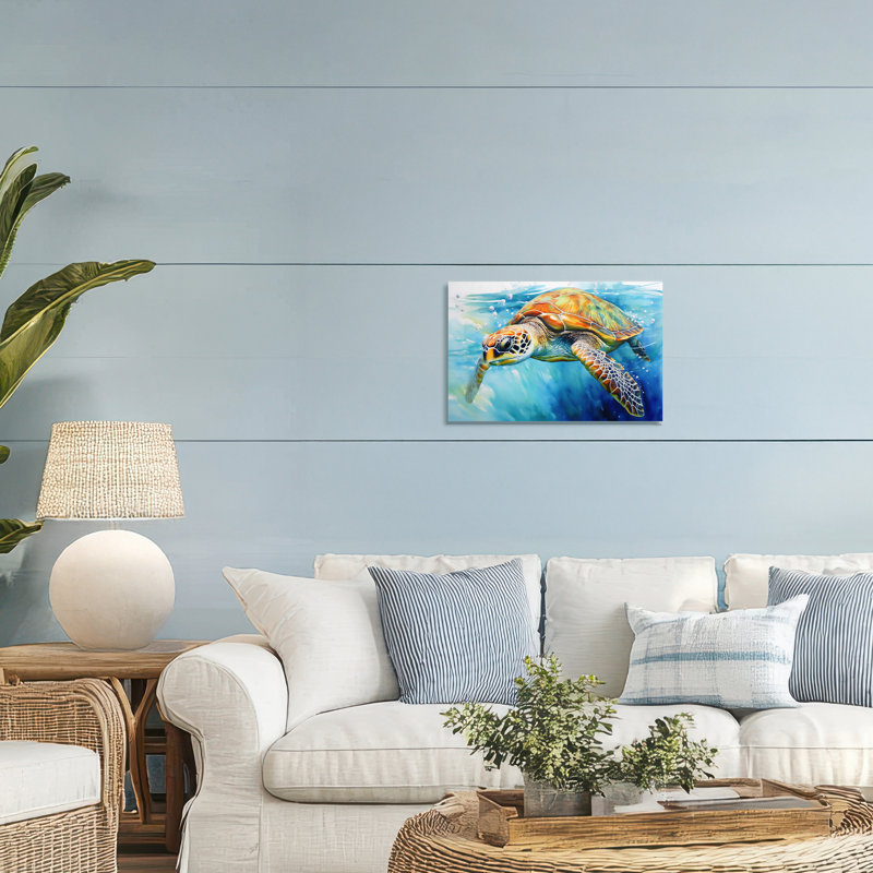 Toile gracieuse nageuse tortue, design par Creative Studio, H 16 po x l 24 po