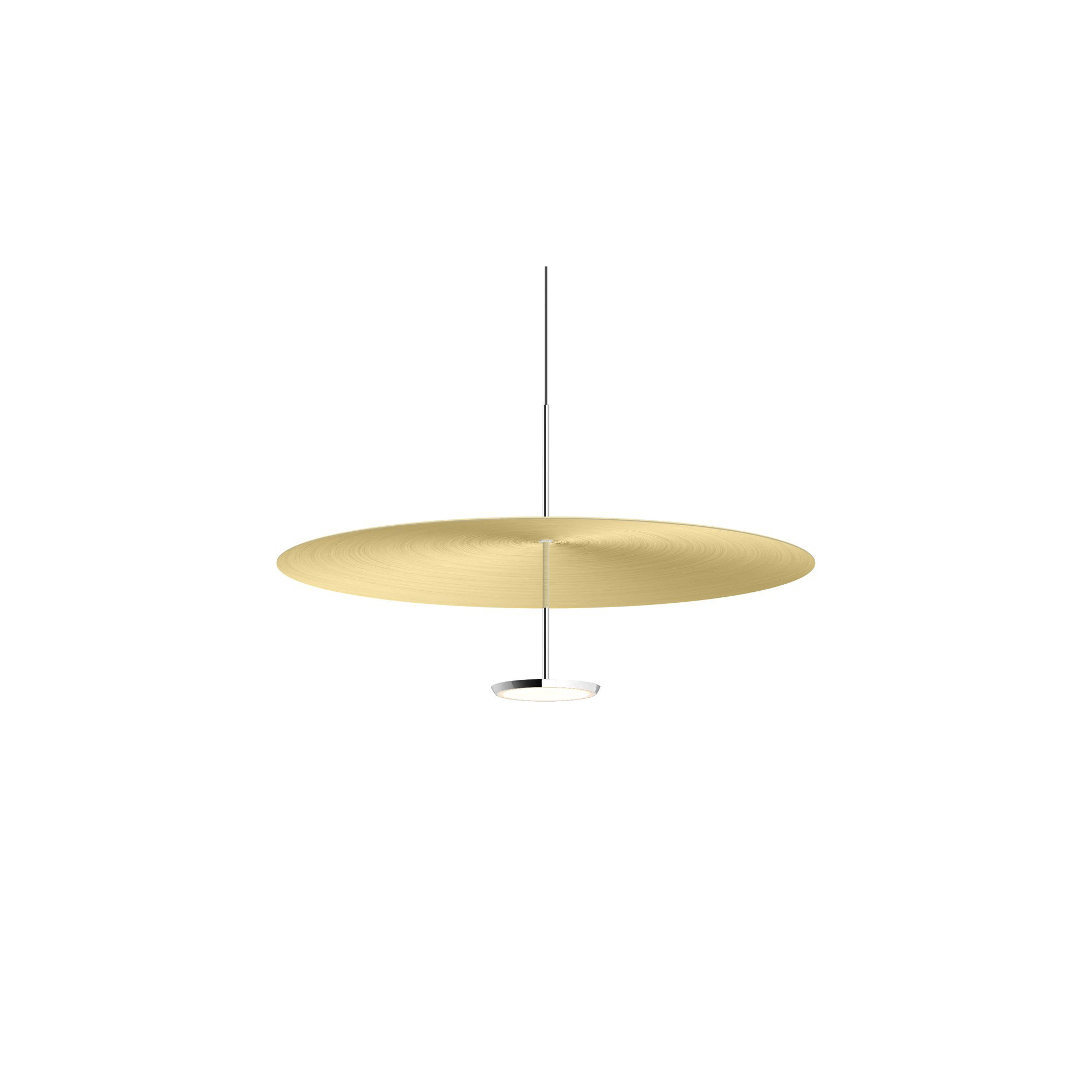 Sky Dome 1 - Light LED Pendant, Brushed Brass, Polished Aluminum, 17.5" H x 32" W x 32" D