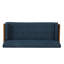 Tissu de charme charmant de style Mid-Century moderne bleu marine avec extrémités dorées