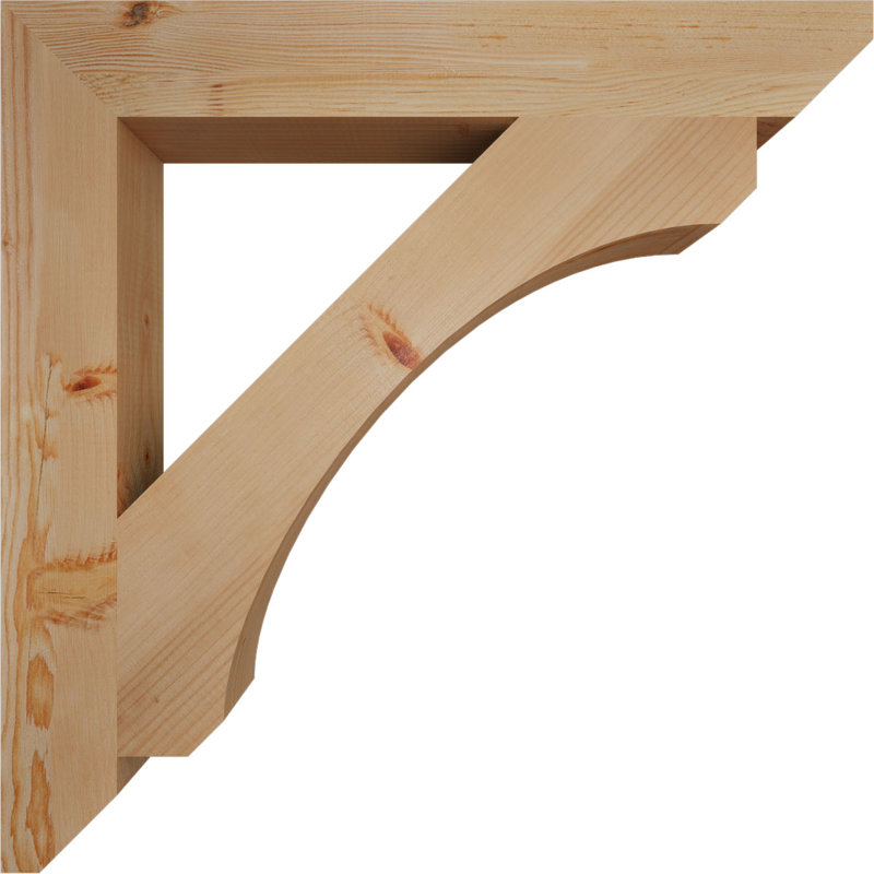 Support en bois / corbeau, Douglas (lisse), H 30 po x l 3,5 po x P 30 po
