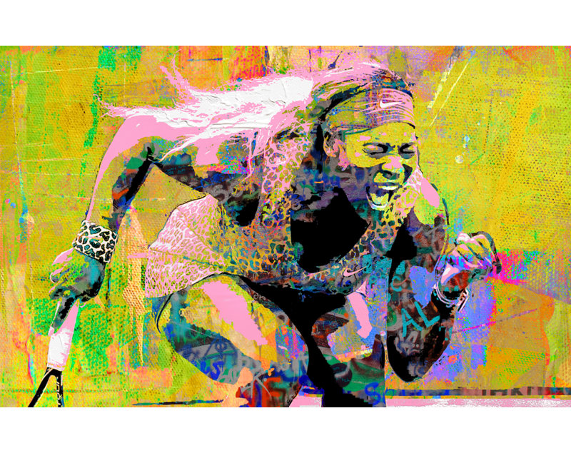 «Serena» par Stephen Chambers - peinture sur toile tendue, H 15 po x l 18 po x P 1,5 po