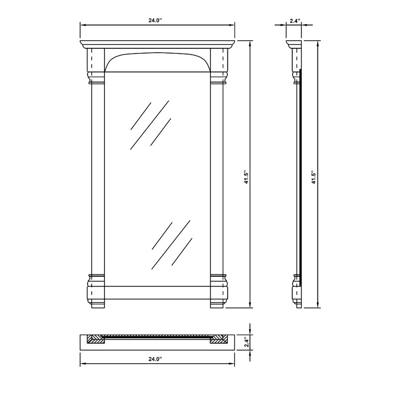 Espresso Birch Wood Full Length Rectangular Wall Mirror