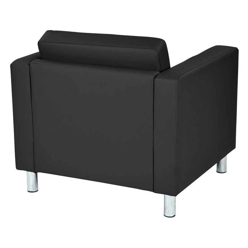 Desantiago 32'' Wide Lounge Chair, Antimicrobial Black Faux Leather