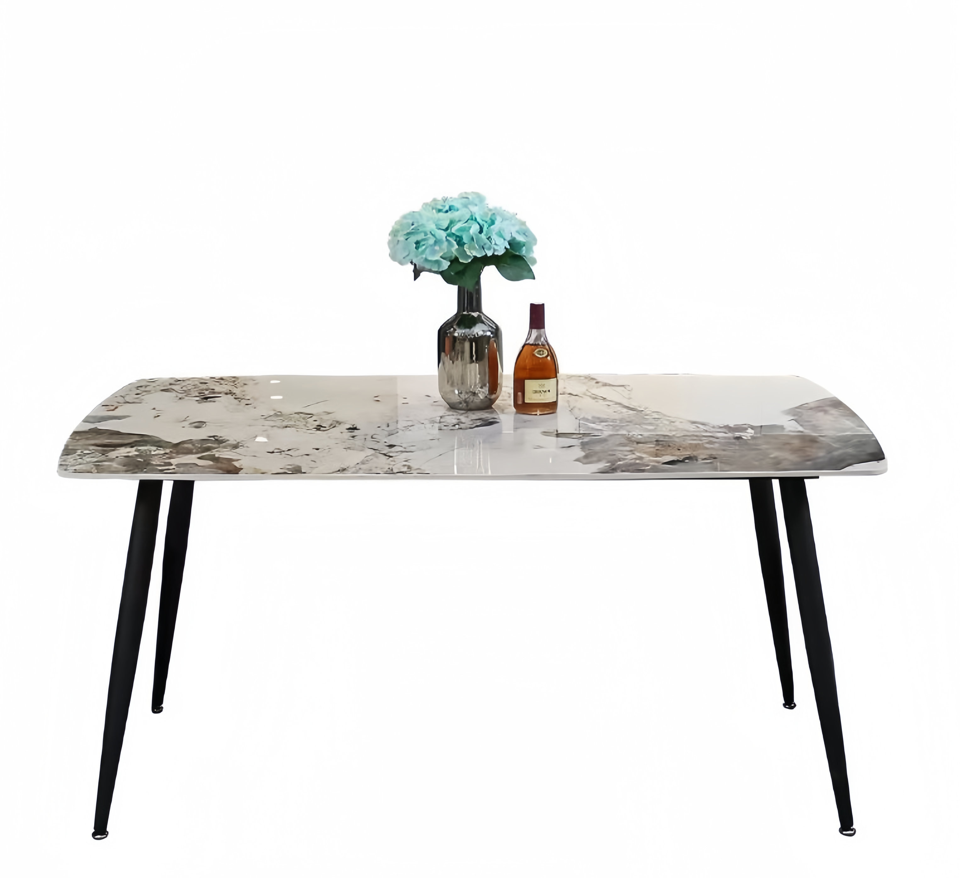 Ivy Bronx 63'' Modern Luxury Dining Table with Sintered Stone Top | Wayfair