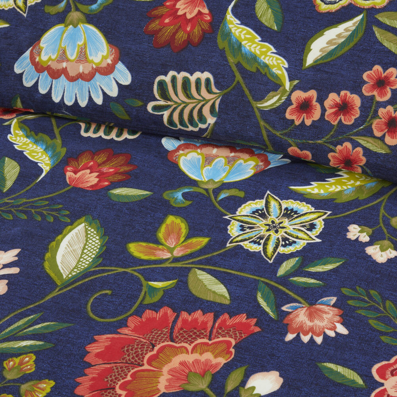 MARLA Cotton Blend Floral Duvet Cover Set with Pillowcases Included, Single Duvet Cover + 1 Standard Pillowcase, Blue
