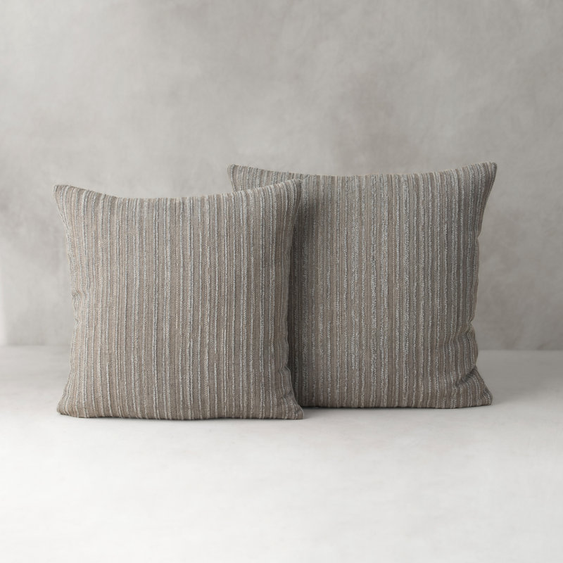 Luxe Throw Square Outdoor Pillow Cover & Insert by Elaine Smith, Indigo, 20"H X 20"W, Striped