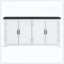Console de buffet avec tablette inférieure, armoire de rangement en bois / verre de style campagnard pour le salon-861236315