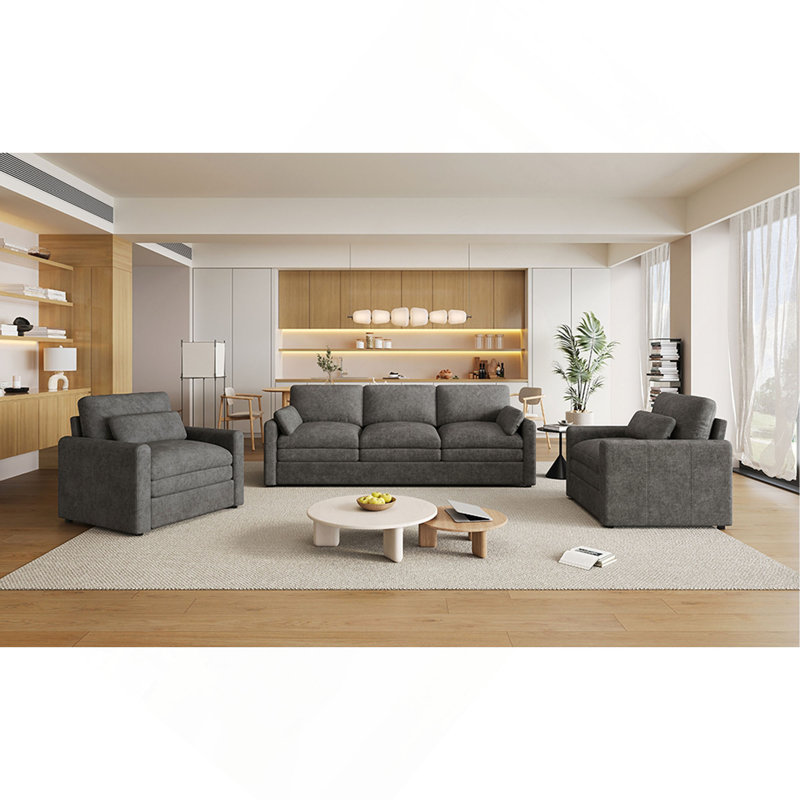 Ensemble de canapé rembourré Cozy, Gris