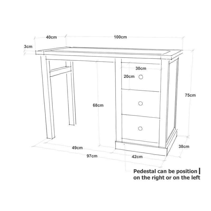 Dressing Table, Off White