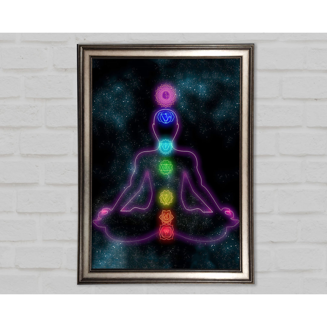 Gerahmter Druck Chakra Meditation Farben 2