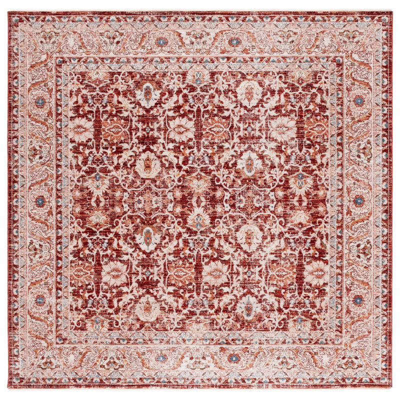 Tapis tissé à la machine en polyester Ralph Lauren, Carré 6 pi 7 po