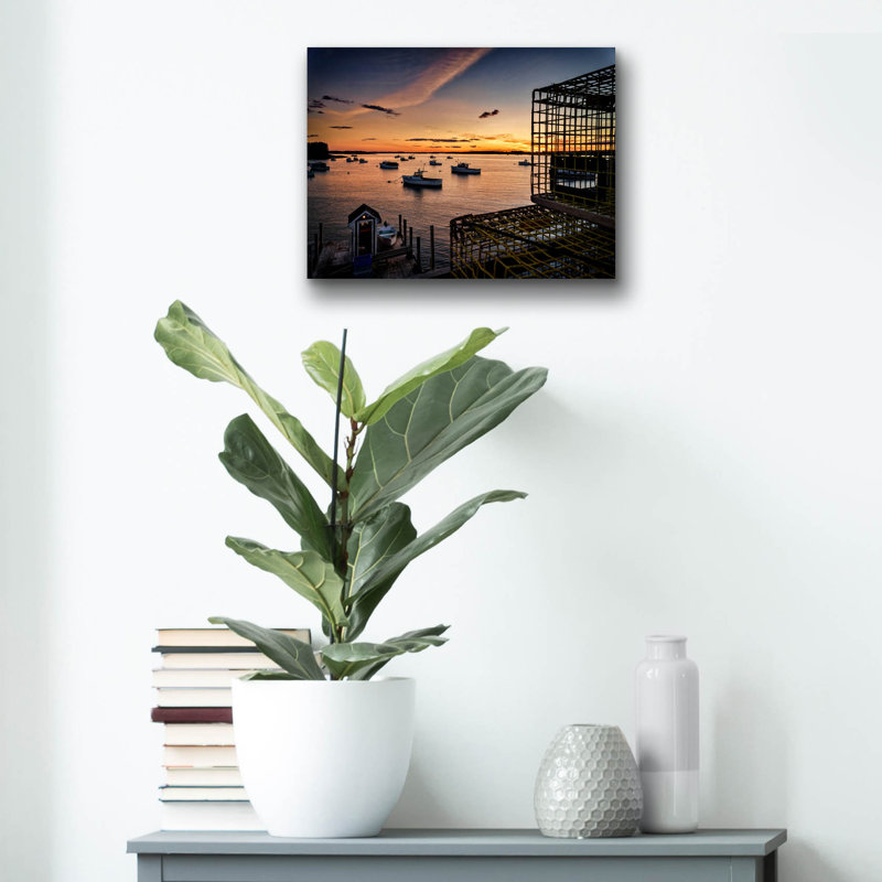 «Dusk At Barney Point» par Rick Berk, art mural en verre acrylique, H 12 po x l 16 po x P 0,13 po