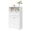 Armoire de salle de bain autoportante avec tablette ouverte 2 portes 2 tiroirs, rangement au sol pour la salle de bain, cuisine