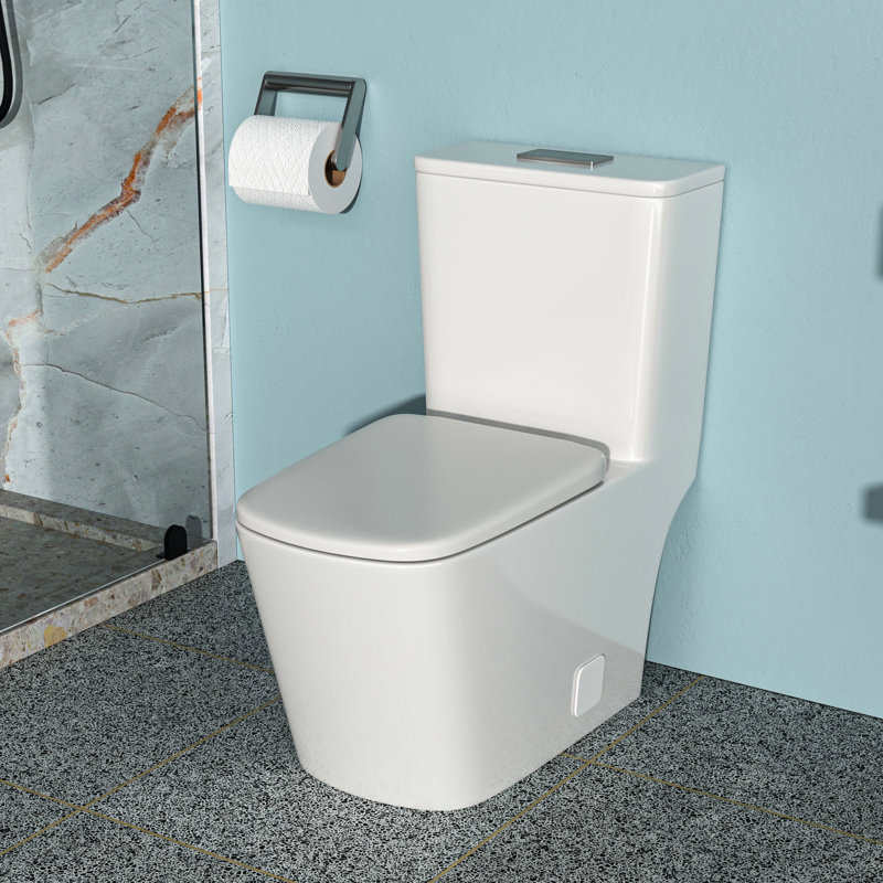 Modern Ceramic Toilet With Soft Closing Lid - Reduces Noise And Damage White Hygienic Clean, Maintains Bathroom Sanity