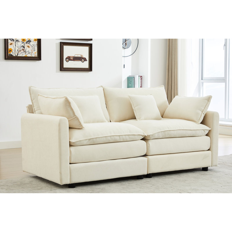 Chenille blanche 2, style moderne en forme de L, pour salon, chambre à coucher, chenille et confortable