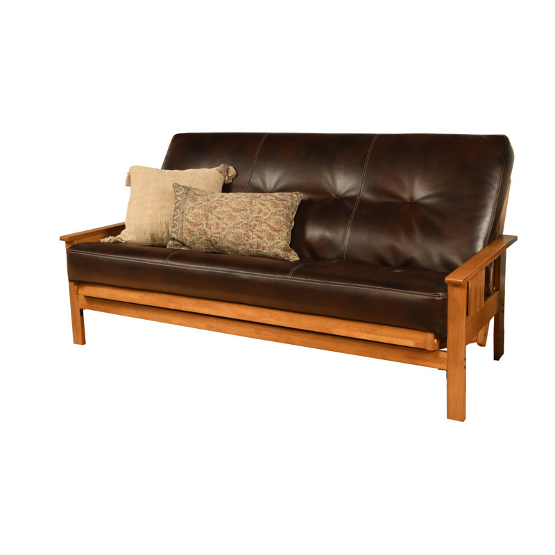 Futon de 80 po avec matelas Stratford, Noyer cendré, Sentier de l'Oregon de couleur java, Premium Pocket Coil