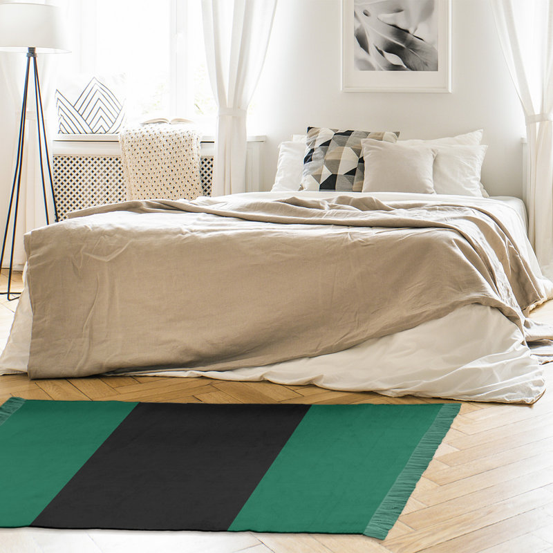 Tapis à rayures green national hockey, Non