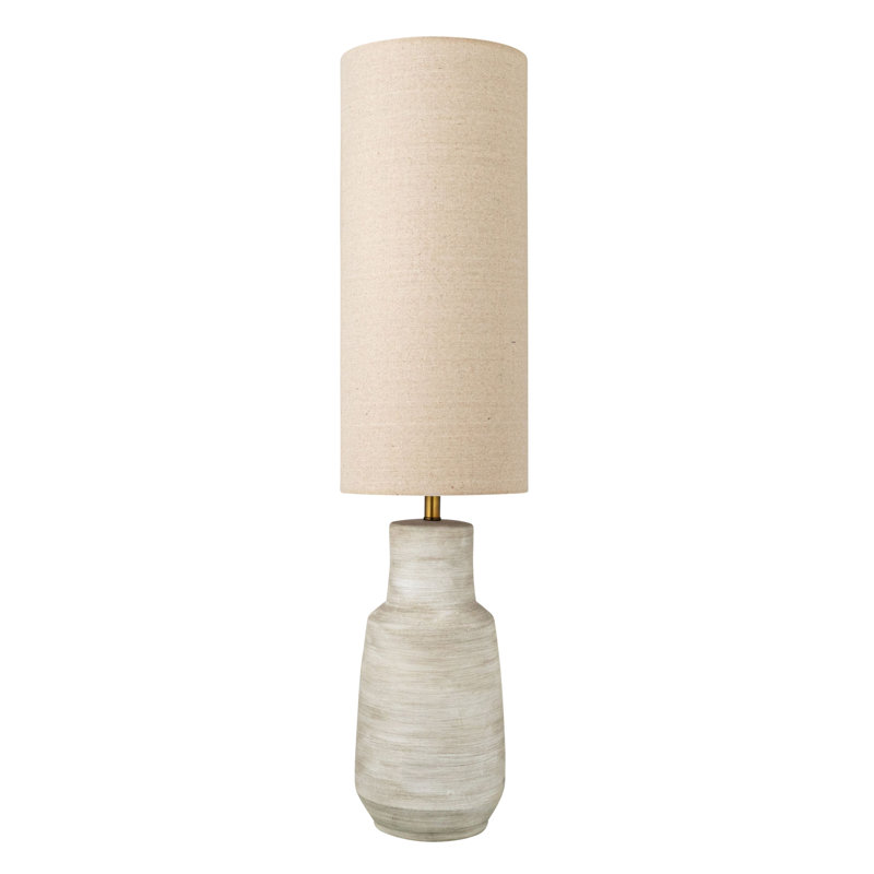 Kyondra Ceramic Floor Lamp with Linen Shade, Sand