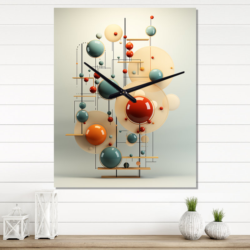 Red And Blue Minimalism Pendulum - Abstract Modern Wall Clock, Small
