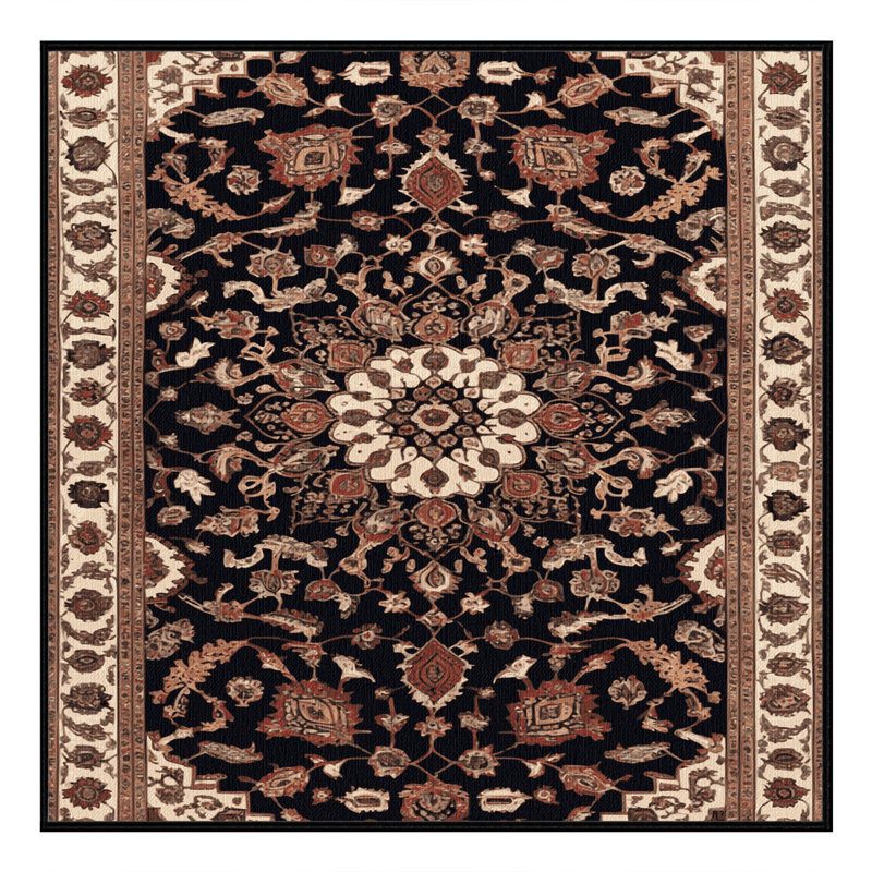 Tapis brun lavable à la machine, Carré 8 pi