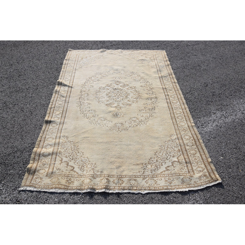Tapis turc Oushak fait à la main en cuivre distinctif - idéal pour la décoration de salle à manger