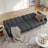 77.56" Faux Leather Convertible Sofa, Futon Couch with Adjustable Backrest for Small Spaces, Living Room, Office-208718384