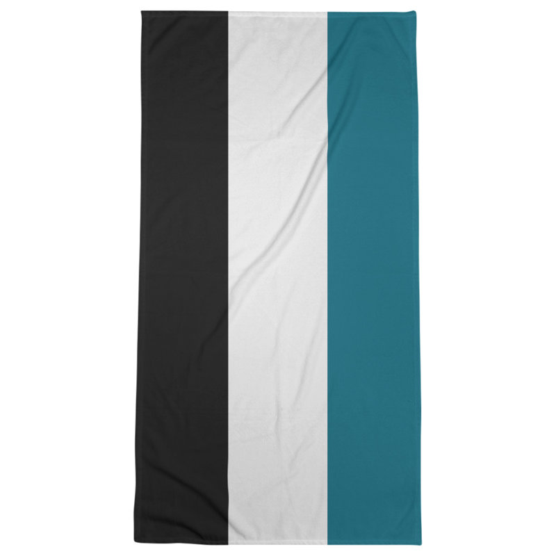 Beach Towel, Off White/Navy Blue/Teal