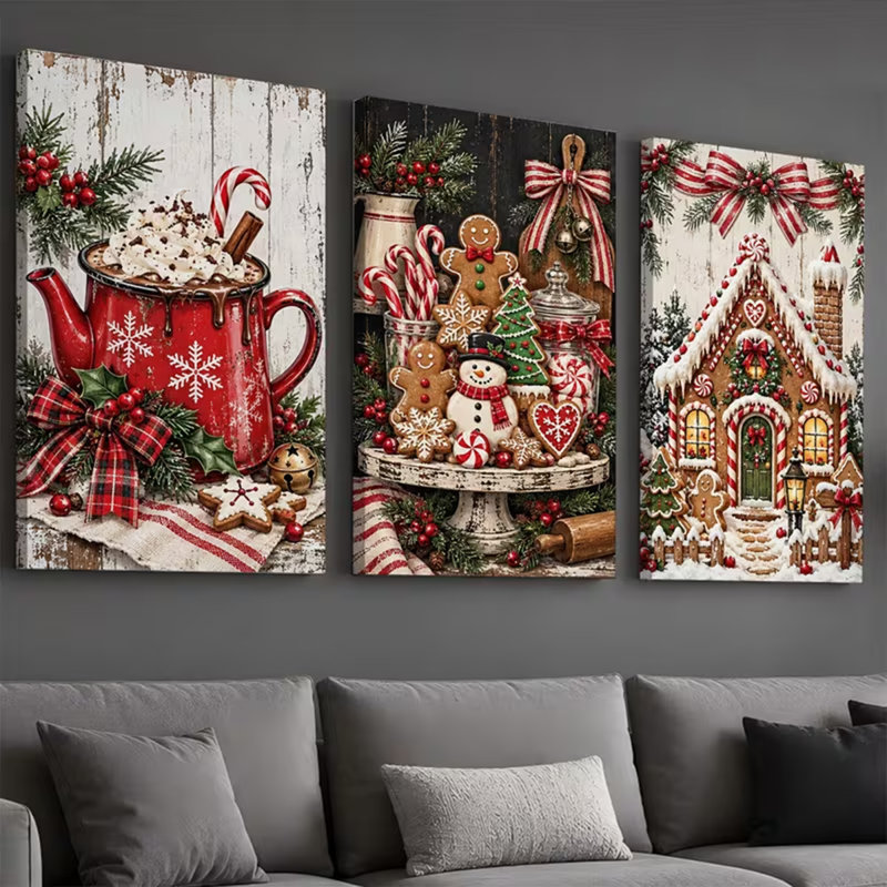 3 Piece Wrapped Canvas Wall Art, 75cm H x 50cm W