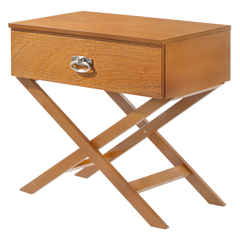 Table de chevet élégante et contemporaine, Brun