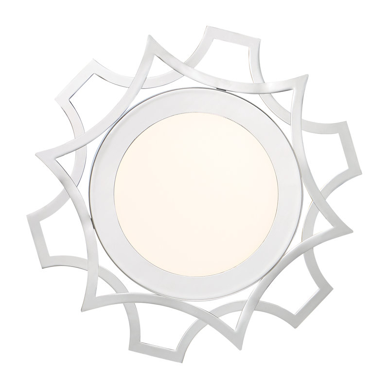 Jaylene Acrylic LED Flush Mount, 1" H x 12" W x 12" D, Chrome
