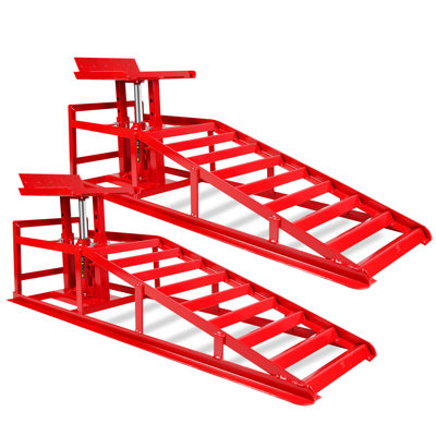 2PCS 5T Hydraulic Car Ramps, Heavy Duty Hydraulic Vehicle Ramps Lift Ramp, Portable Car Ramps For Oil Changes, Car Lifts For Home Garage, Vehicle Auto Garage Repair