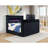 Contemporary Wingback TV Bed with Motorized Lift and Flame Visualizer