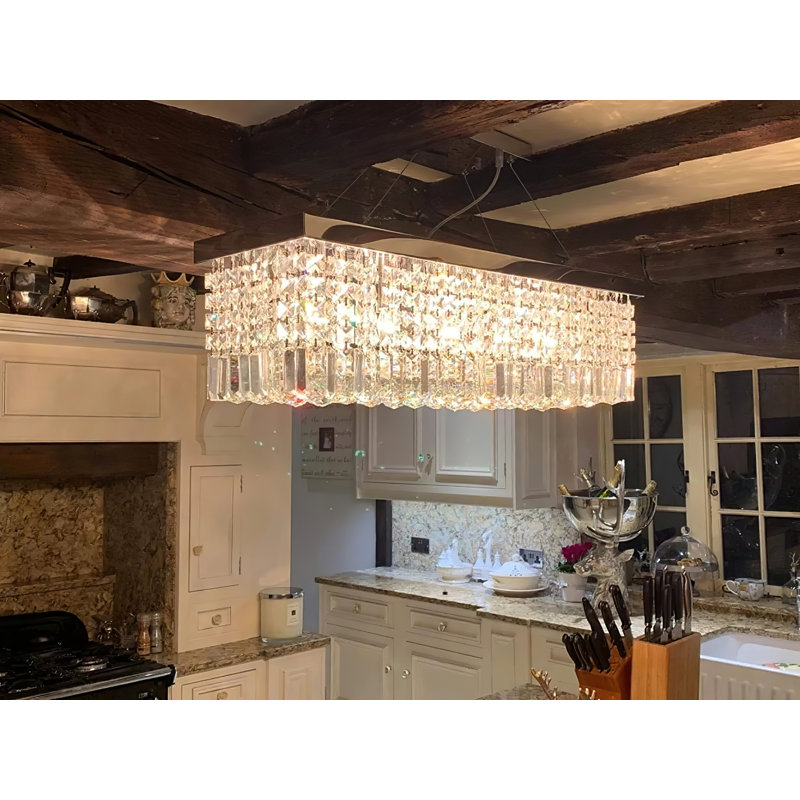 Plafonnier de luxe avec lustre moderne en cristal 23,6 po, 39 po x 31,5 po