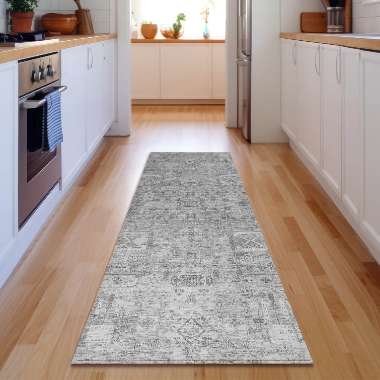 Tapis gris Cerrito AMF611 lavable à la machine de qualité supérieure